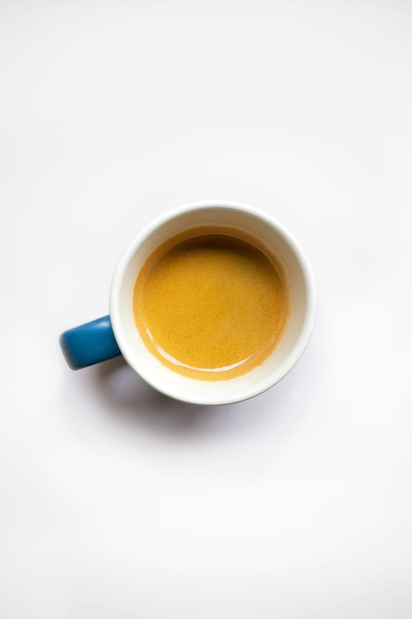 Cup of espresso viewed from above
